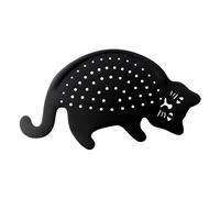 Fisura - Originale colino a forma di mezzaluna. Colino per pasta a forma di gatto. Scolapasta da cucina. Colino multiuso 33 x 17,5. ABS (Nero)