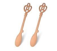 Fisura - Originale cucchiaio a forma Set di 2 spatole per cucinare. Cucchiaio in legno di faggio. Accessori da cucina resistenti al calore. (Chiave del castello)