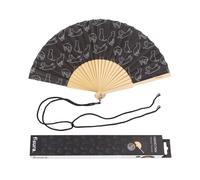 Fisura - Originale ventaglio con stampa di gatti.Ventilatore a mano in legno mod