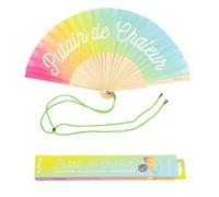 Fisura - Originale ventaglio p*Tain de chaleur. Ventilatore a Mano in Legno Moderno e Divertente. Ventaglio Grigio e Rosa. Si Illumina al Buio.