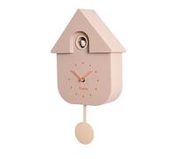 FISURA - Orologio a cucù beige con quadrante arancione. Orologio moderno a pendolo. Originale orologio da parete da regalare. 3 batterie AA non incluse. Dimensioni: 21,5x8x41,5. Plastica ABS.