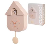 FISURA - Orologio a cucù beige con quadrante arancione. Orologio moderno a pendolo. Originale orologio da parete da regalare. 3 batterie AA non incluse. Dimensioni: 21,5x8x41,5. Plastica ABS.