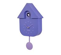 Fisura - Orologio a cucù viola e lilla. Orologio moderno a pendolo. Orologio da parete originale da regalare. 3 batterie AA non incluse. 21,5 x 8 x 41,5. Plastica ABS.