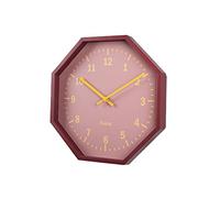 FISURA - Orologio da parete originale ottagonale rosso. Orologio da cucina moderno. Orologio da parete Bordeaux. 30 centimetri di diametro. ABS e vetro. 1 batteria AA