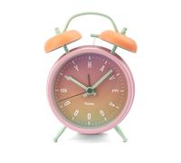 Fisura - Orologio sveglia analogico senza Tic-TAC. Orologio sveglia con luce a LED Nocturna. Quadrante 9 centimetri. 11,7 x 5,5 x 16. Metallo (Gradiente)