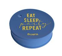 Fisura - Pack di 3 copribevande antidroga "Eat". Originale copribicchiere riutilizzabile di colore blu. Copri bicchieri anti-spreco per feste e festival, in silicone BPA free. 3 unità.