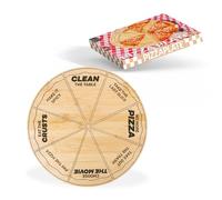 Fisura - Piatto per pizza originale. Piatto per pizza con messaggi divertenti. Piatto da portata in legno di bambù. Piatto rotondo con porzioni uniformi. 35 centimetri
