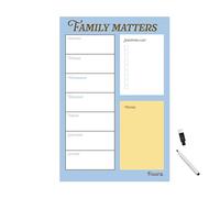 Fisura - Planner magnetico frigo "Family Matters". Planner settimanale con magnete originale. Include pennarello cancellabile. Organizer per promemoria per la casa. Lista della spesa. 30 x 45 cm.
