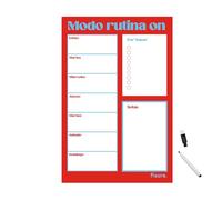 Fisura - Planner magnetico frigorifero "modalità routine on". Planner settimanale con magnete originale. Include pennarello cancellabile. Organizer per promemoria per la casa. Lista della spesa. 30 x