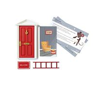 Fisura - Porta de la casa di topolino dei denti con 3 accessori e biglietto di auguri. Regalo originale per ragazzi e ragazze. (Rosso)