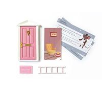 Fisura - Porta de la casa di topolino dei denti con 3 accessori e biglietto di auguri. Regalo originale per ragazzi e ragazze. (Rosa)