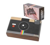 Fisura Portagioie in legno "fotocamera retrò". Portagioie da donna originale. Scatola di gioielli in legno. Organizzatore di gioielli per orecchini, anelli, bracciali e collane. Idea regalo. 16,6 x