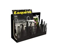 FISURA - Portariviste originale da pavimento "skyline" e moderno nero. Porta riviste in stile industriale 35 x 11 x 22 cm. Metallo