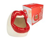 Fisura - Posacenere da tavoloa Forma di Labbra Rosso. Posacenere Divertente da Regalare. Posacenere da Esterno di Labbra. Realizzato in Ceramica. Misure: 9,5 x11,5x12.