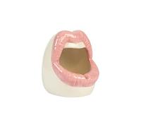 Fisura - Posacenere da tavoloa forma di labbra rosa. Posacenere divertente da regalare. Posacenere da esterno di labbra. Realizzato in ceramica. Misure: 9,5 x11,5x12.