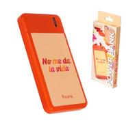 Fisura - Power bank 10 000 mAh au design original “No me da la vida”. Chargeur externe compact pour iPhone, Android, tablette et écouteurs, idéal pour voyages, bureau et usage quotidien
