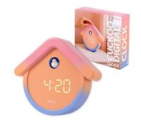 Fisura - Réveil numérique coucou noir original avec 3 alarmes, 3 niveaux de luminosité, affichage date et température. Câble USB-C. Dimensions : 20 x 17,7 cm. Design unique.