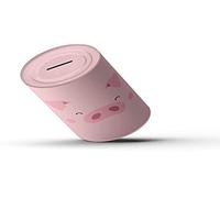 FISURA - Salvadanaio maialino. Salvadanaio bambini per un regalo divertente. salvadanaio non apribile rosa in acciaio. Misure: 10 x 15 centimetri.