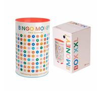 Fisura - Salvadanaio originale per bambini "bingo money". Salvadanaio divertente per adulti. Scatola di risparmio con pennarello. Salvadanaio in latta per regalo.13 x 20 cm. Capacità: 500€