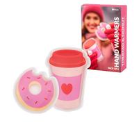 Fisura - Scaldamani originale “Donut e Thermos”. Set di mini scaldamani in gel riutilizzabili da tasca. Accessorio invernale portatile per mani calde. Perfetto per attività all’aperto. 2 pezzi
