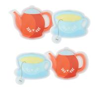 Fisura - Scaldamani originale “teiera e tazza”. Mini scaldamani in gel riutilizzabile da tasca, perfetto per attività outdoor, set da 4 pezzi per mantenere le mani sempre calde.