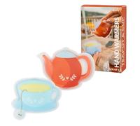 Fisura - Scaldamani originale “Teiera e Tazza”. Set di mini scaldamani in gel riutilizzabili da tasca. Accessorio invernale portatile per mani calde. Perfetto per attività all’aperto. 2 pezzi