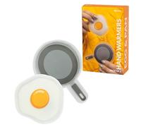 Fisura - Scaldamani originale “Uovo e Padella”. Set di mini scaldamani in gel riutilizzabili da tasca. Accessorio invernale portatile per mani calde. Perfetto per attività all’aperto. 2 pezzi