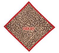 Fisura - Sciarpa collo donna originale all you need is love. Bandana multiuso per collo, testa o borsa beige e nero. 70 x 70 cm. Regalo da donna (Off, leopartto)