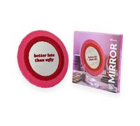 Fisura - Specchio da tavolo originale. Specchio per trucco da 25 centimetri. Specchio decorativo da parete Piccolo specchio da tavolo. (Better late, rosa)