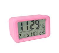 Fisura - Sveglia digitale rossa con LED. Orologio con data e indicatore di temperatura. 2 allarmi. Pulsante Snooze. 2 batterie AAA. Gomma ABS. Misure: 12x5,5x7