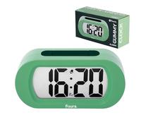 Fisura - Sveglia digitale verde, orologio con display LED, formato 12/24 ore con retroilluminazione, sveglia da comodino a batterie, funziona con 3 AAA non incluse