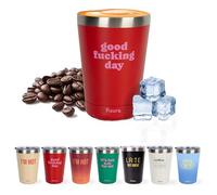 Fisura - Tazza bicchiere termico originale. Bicchiere thermo da caffè da portare. Tazza da viaggio 310 ml. Tazza termica in acciaio inossidabile. Senza BPA. Tazza per auto. (Day, rosso)