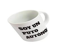 Fisura - Tazza originale bianca. Tazza divertente Sono un di Autonomo. Tazze con frasi divertenti colazione grande. Capacità: 320 millilitri. Porcellana.