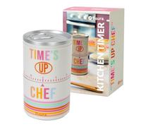 Fisura - Timer da cucina originale a forma di lattina con scritta “Time's up chef”. Minutiero analogico da 60 minuti e metodo Pomodoro. Divertente e utile per la cucina.