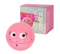 Fisura - Timer da cucina originale a forma di occhi rosa. Minutiero analogico da 60 minuti, conto alla rovescia per bambini e metodo Pomodoro. Idea originale e pratica.
