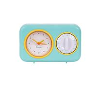 Fisura - Timer da cucina retrò verde menta. Timer da cucina analogico da 60 minuti. Timer multifunzione con orologio e funzione sveglia. Timer originale. Timer Pomodoro.