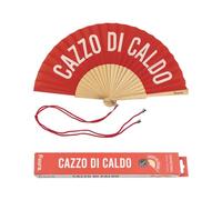 Fisura - Originale ventaglio cazzo di caldo. Ventilatore a mano in legno moderno e divertente. Ventaglio rosso. Ventaglio con cordino porta ventaglio. Misure: 42,5 x 23 cm. Legno e tessuto.