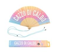 Fisura - Ventaglio originale “c*zzo di caldo”. Ventaglio in legno moderno e divertente. Ventaglio sfumato. Ventaglio con cordino porta ventaglio. Brilla al buio. 42,5 x 23 cm.