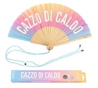 Fisura - Ventaglio originale “c*zzo di caldo”. Ventaglio in legno moderno e divertente. Ventaglio sfumato. Ventaglio con cordino porta ventaglio. Brilla al buio. 42,5 x 23 cm.