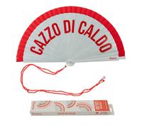 Fisura Ventaglio originale con scritta “Cazzo di caldo” Accessorio Caldo, Rosso