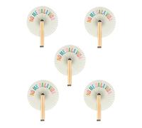 FISURA - Ventaglio pieghevole con messaggio No Me Da La Vida. Ventaglio pieghevole originale in carta. Pai pai multicolore. Dettaglio di nozze per invitati. Regalo per feste o cerimonie. 5 unità.