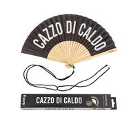Fisura - Originale ventaglio cazzo di caldo. Ventilatore a mano in legno moderno e divertente. Ventaglio nero. Ventaglio con cordino porta ventaglio. Misure: 42,5 x 23 cm. Legno e tessuto.