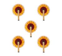 Fisura - Ventaglio rotondo pieghevole. Ventilatore portatile pieghevole originale. Frisbee pieghevole. Ventaglio portatile per feste. 20 cm (Girasole, 5 unità)