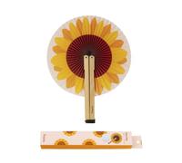 Fisura - Ventaglio rotondo pieghevole. Ventilatore portatile pieghevole originale. Frisbee pieghevole. Ventaglio portatile per feste. 20 cm (Girasole)