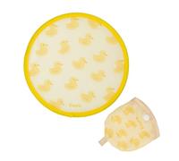 Fisura Ventaglio rotondo pieghevole anatre. Ventilatore a mano pieghevole originale. Frisbee giallo con stampa di anatre. 1 pezzo. Ventaglio portatile per feste. 20 cm., Anatre, 1 pezzo, Taglia