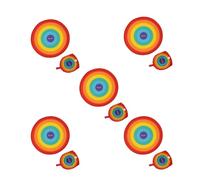 Fisura - Ventaglio rotondo pieghevole. Ventilatore portatile pieghevole originale. Frisbee pieghevole. Ventaglio portatile per feste. 20 cm. (Arcobaleno, 5 unità)