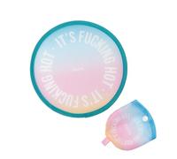 Fisura - Ventaglio rotondo pieghevole. Ventilatore portatile pieghevole originale. Frisbee pieghevole. Ventaglio portatile per feste. 20 cm. (F. hot)