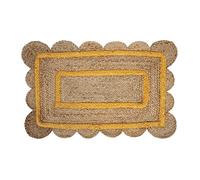 Fisura - Zerbino in iuta 70 x 45 cm. Tappetino per porta con design moderno. Zerbino per interni o esterni. Zerbino originale moderno. Zerbino giallo in iuta.
