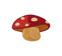 Fisura-Zerbino Ingresso Casa Arcobaleno in Cocco con Supporto Antiscivolo in Pvc. Titolo Originale Outdoor. Dipinto a Mano. Misure: 70 cm X 40 cm, LJJY-KK, Funghi, rosso, 1 * 70 cm (Semicircular)