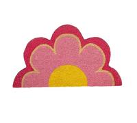 Fisura-Zerbino Ingresso Casa Arcobaleno in Cocco con Supporto Antiscivolo in Pvc. Titolo Originale Outdoor. Dipinto a Mano. Misure: 70 cm X 40 cm, LJJY-KK, il fiore, rosa, 1 * 70 cm (Semicircular)